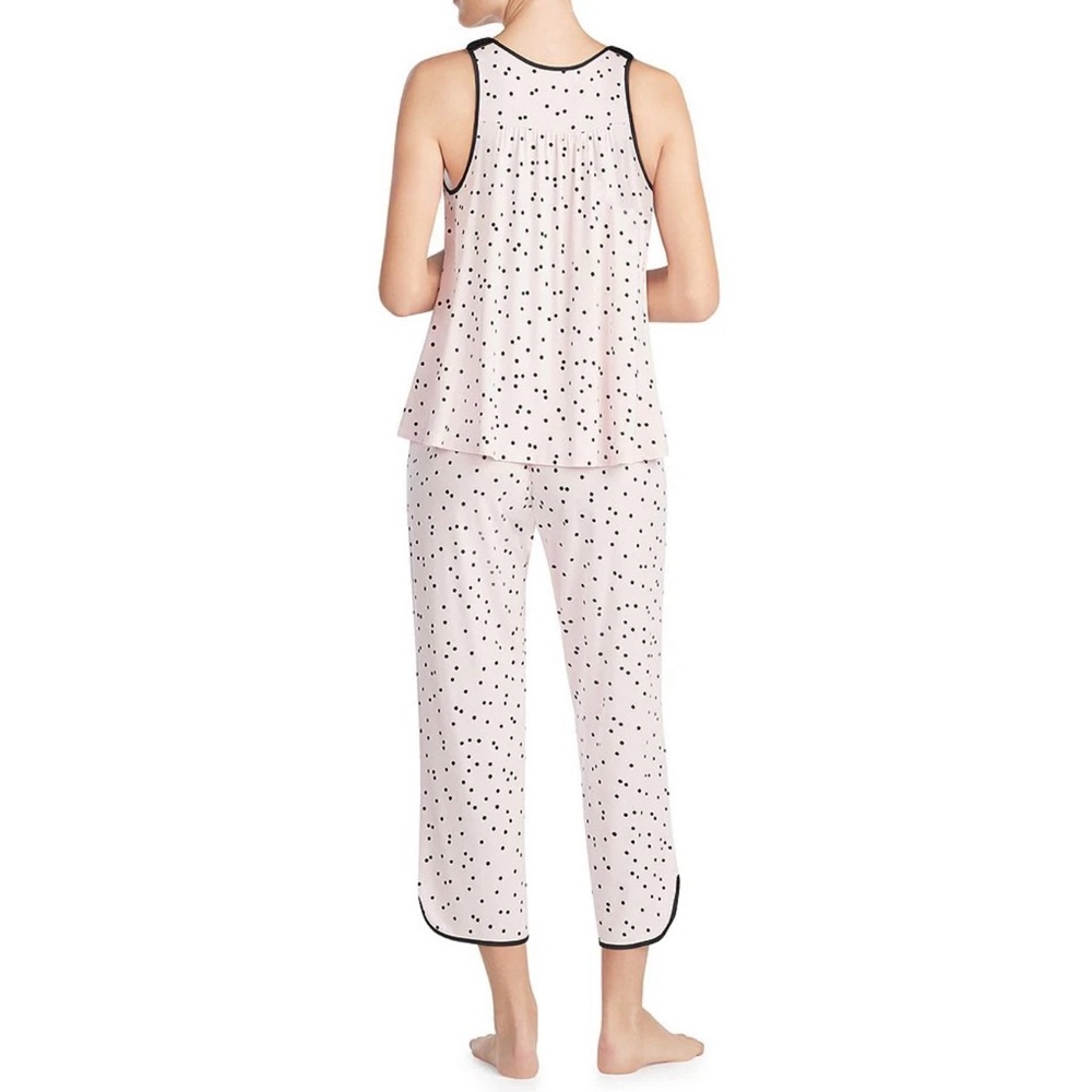 NWT KATE SPADE 2pc Soft Pink w/ Black Polka Dot Pajama Set - Picture 4 of 10